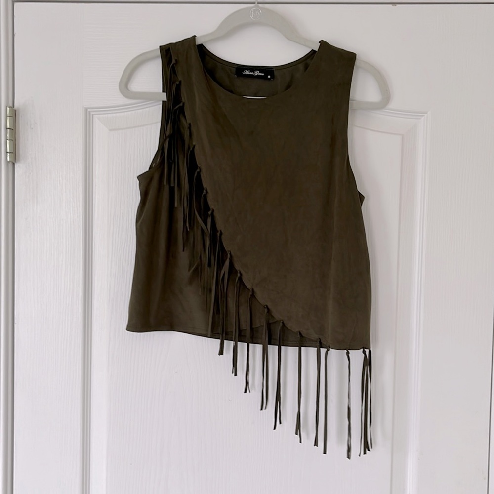 Suede Fringe Top